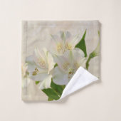 White Alstomeria Flowers Bad Handdoek (Wasdoekje)