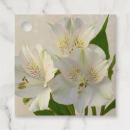 White Alstomeria Flowers Bedankjes Labels