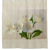 White Alstomeria Flowers Douchegordijn (Voorkant)