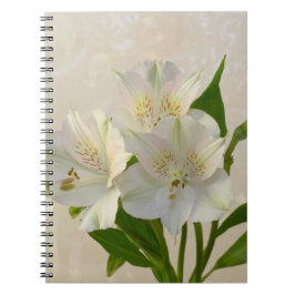 White Alstromeria Flowers Notitieboek