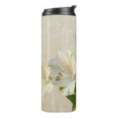 White Alstromeria Flowers Thermosbeker (Gedraaid links)