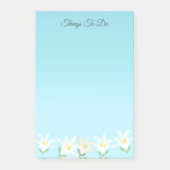 White Amaryllis Flowers on Light Blue Dingen to Do Post-it® Notes (Voorkant)