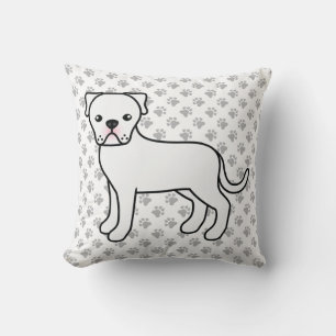 White American Bulldog Cute Cartoon Dog Kussen
