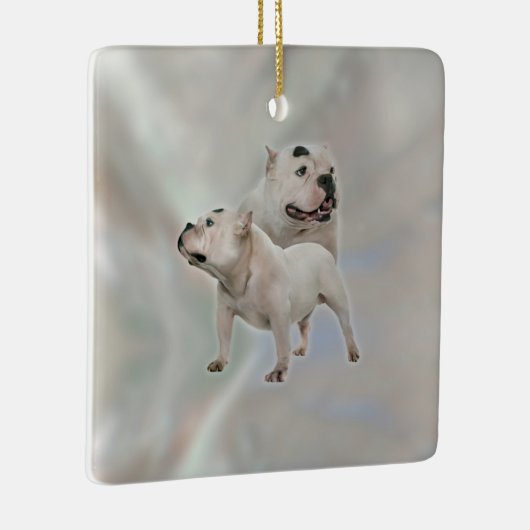 White American Bully Keramisch Ornament (Rechts)