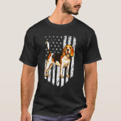 White American Flag Beagle T-shirt (Voorkant)