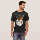 White American Flag Beagle T-shirt (Voorkant volledig)