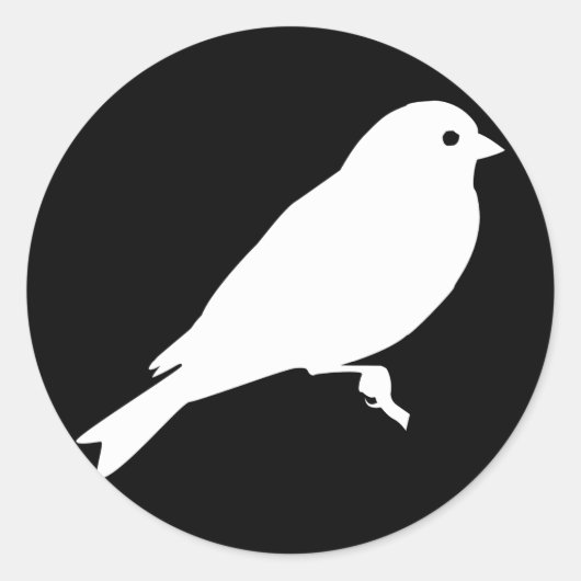 White American Goldfinch Silhouette Ronde Sticker (Voorkant)