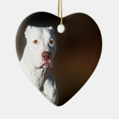 White American Pitbull Terrier Rescue Dog Keramisch Ornament (Rechts)