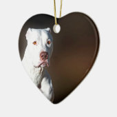 White American Pitbull Terrier Rescue Dog Keramisch Ornament (Links)