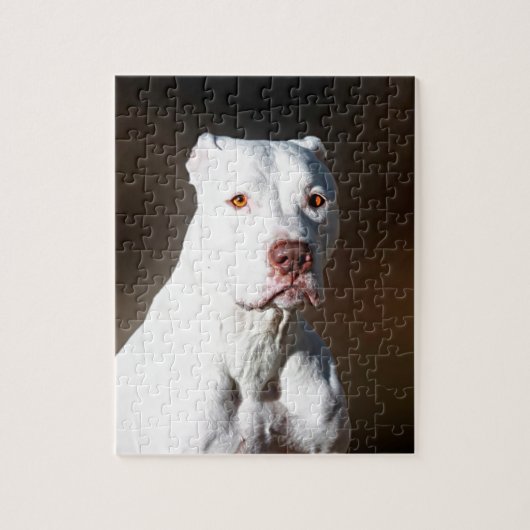 White American Pitbull Terrier Rescue Dog Legpuzzel (Verticaal)