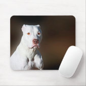 White American Pitbull Terrier Rescue Dog Muismat (Met muis)