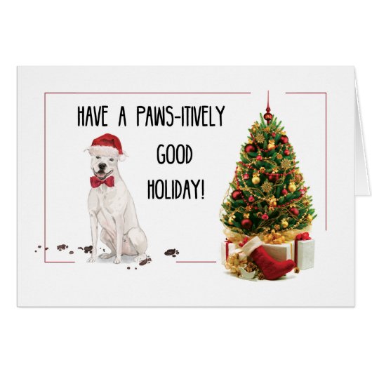 White American Staffordshire Terrier Fun kerst (Voorkant Horizontaal)