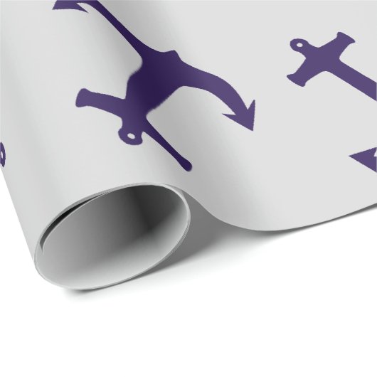 White Anchor Blue Background Captain Zee Ocean Cadeaupapier (Rol Hoek)