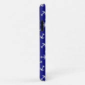 White Anchor Blue Background Captain Zee Ocean Case-Mate iPhone Case (Achterkant/rechts)