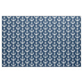 White Anchor on Navy Blue Background Pattern Stof (Yard (91,4 cm))