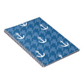 White Anchor Pattern Notitieboek (Rechterzijde)