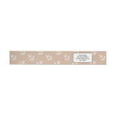 White Anchors Almond Background Pattern Omwikkelbaar Adreslabel (Individueel)