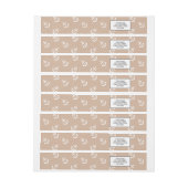 White Anchors Almond Background Pattern Omwikkelbaar Adreslabel (Vel)