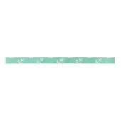 White Anchors Lucite Green Background Pattern Satijnen Lint (Voorkant)