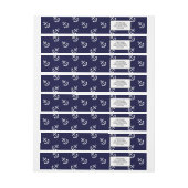 White Anchors Navy Blue Background Pattern Adreslabel Wikkel (Vel)