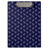 White Anchors Navy Blue Background Pattern Klembord (Voorkant)