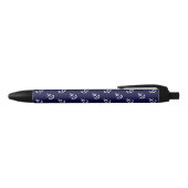 White Anchors Navy Blue Background Pattern Zwarte Inkt Pen (Bovenkant)