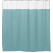 White and Aqua Two Tone Shower Curtain Douchegordijn (Voorkant)