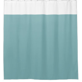 White and Aqua Two Tone Shower Curtain Douchegordijn
