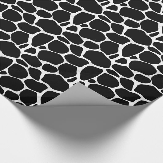 White And Black Abstract Leopard Pattern Cadeaupapier (Hoek)