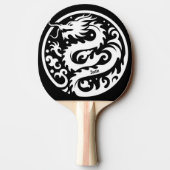 White and Black Dragon Personalized Tafeltennisbatje (Achterkant)