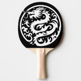White and Black Dragon Personalized Tafeltennisbatje