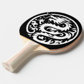 White and Black Dragon Personalized Tafeltennisbatje (Voorkant Gekanteld)