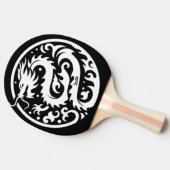 White and Black Dragon Personalized Tafeltennisbatje (Zijkant)