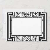 White and Black Geometric Birthday Party nodigt ui Kaart (Achterkant)