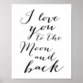White And Black I Love You Poster Mat 8x10 (Voorkant)