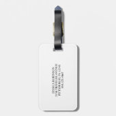 White and Black I Modern Monogram Bagagelabel (Achterkant verticaal)