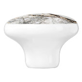 White and Black Marble Textures Abstract Keramische Knop (Zijkant)