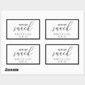White and Black Midnight Snack Custom Wedding Rechthoekige Sticker (Vel)