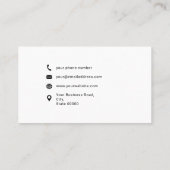 White and Black Minimalist Custom Name Typography Visitekaartje (Achterkant)