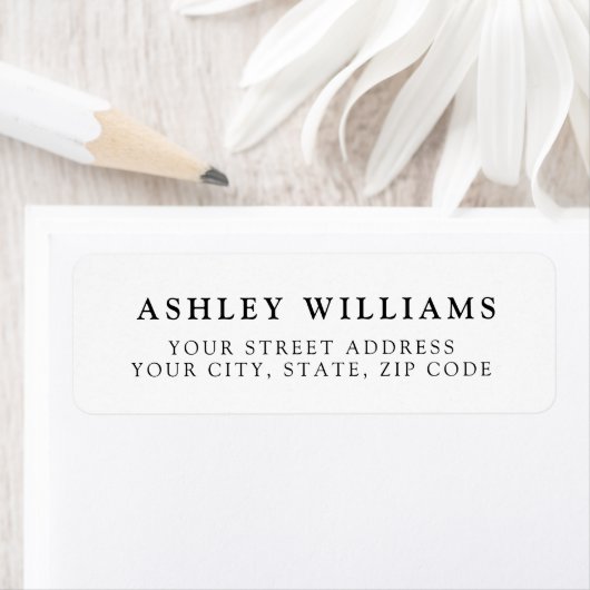 White and Black Minimalist Elegant Return Stickers (Insitu)