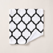 White and Black Moroccan Quatrefoil Pattern Bad Handdoek (Wasdoekje)