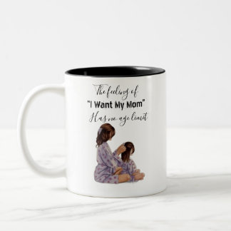 White and black mug for mother with a cute logo tweekleurige koffiemok