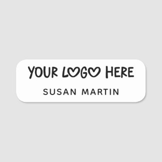 White and Black One Line Business Logo Naamplaatje