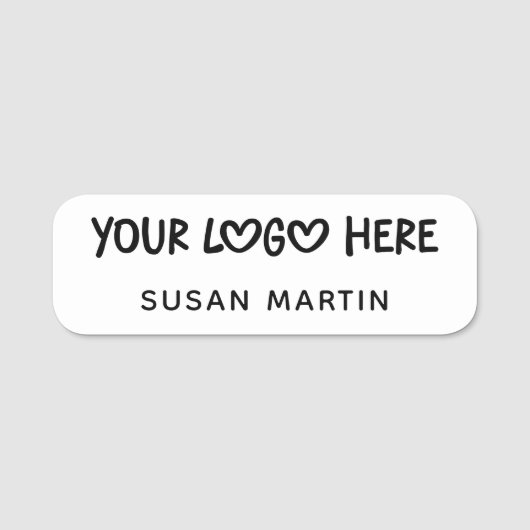 White and Black One Line Business Logo Naamplaatje (Voorkant)