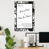 White and Black Roos Gothic Wedding Ceremonony Sig Poster (Thuiskantoor)