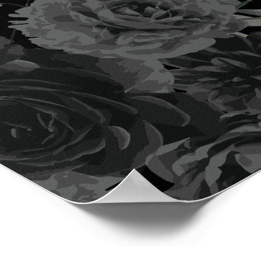 White and Black Roos Gothic Wedding Ceremonony Sig Poster (Hoek)