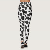 White And Black Spots Pattern Safari Leopard Print Leggings (Achterkant)