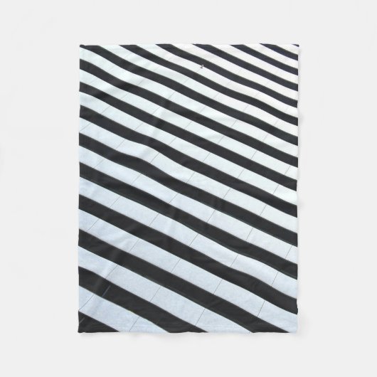 White and black striped illustration fleece deken (Voorkant)