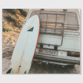 White and black surfboard cadeaupapier (Vlak)