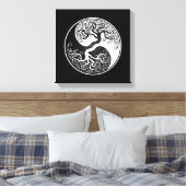 White and Black Tree of Life Yin Yang Canvas Afdruk (Insitu (Slaapkamer))